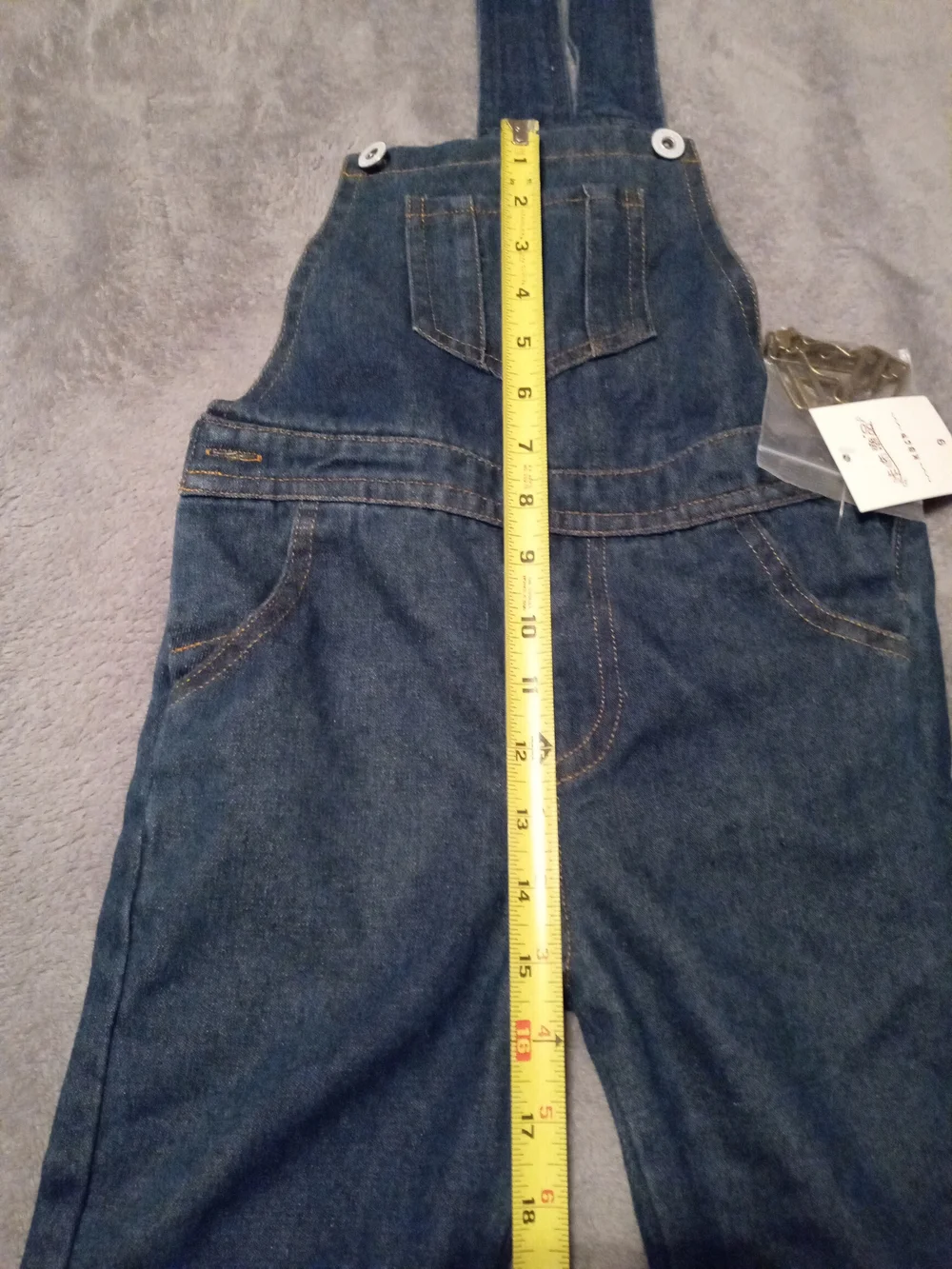 Denim Overalls with Front Pocket - Blue